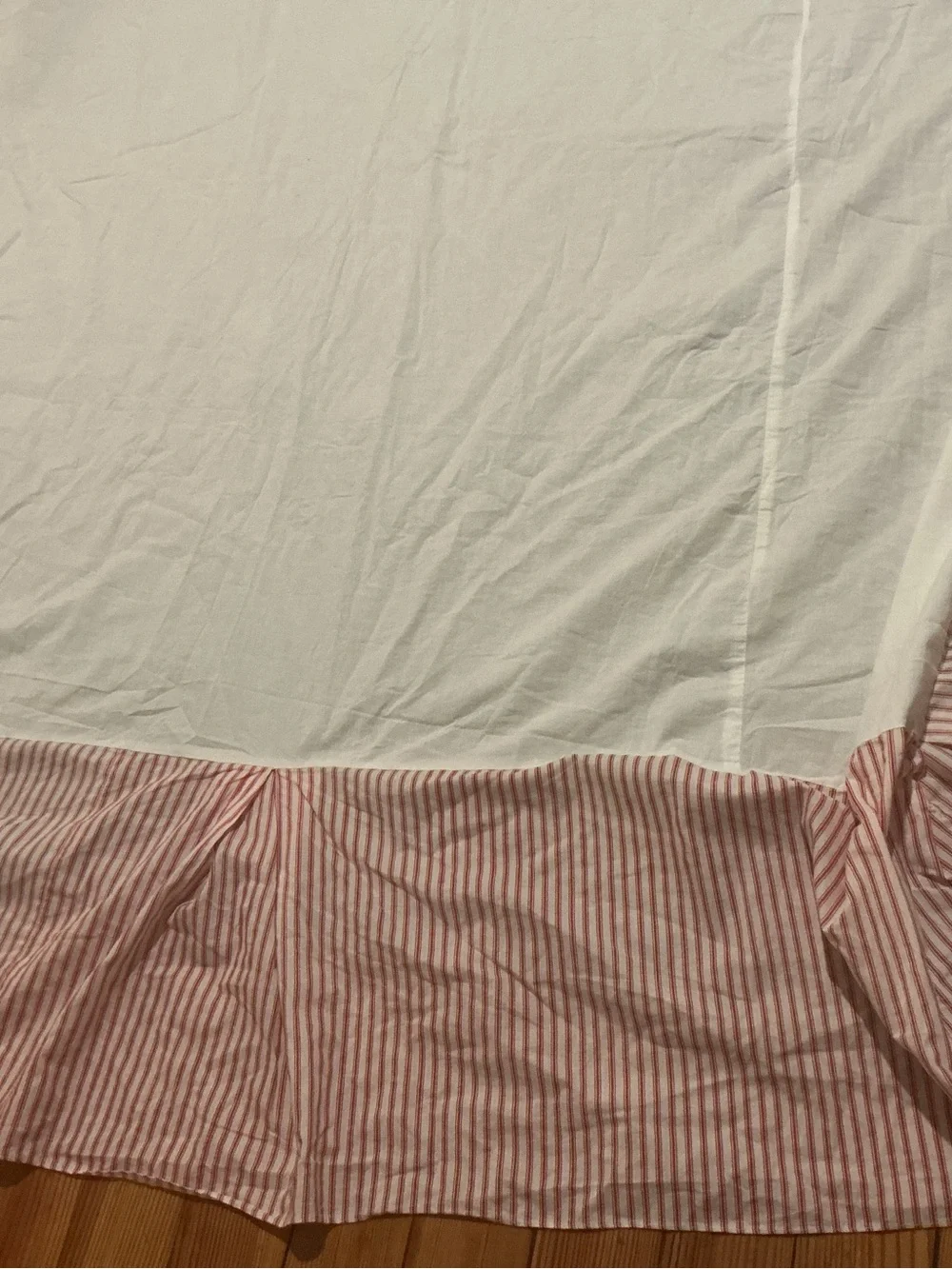 Vintage 100% Cotton Ticking Bedskirt